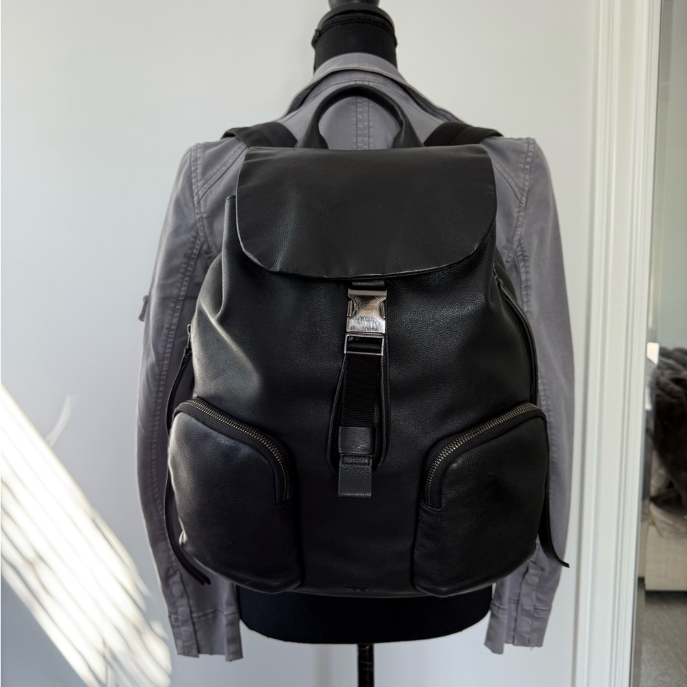 Tumi Black Leather Joan Backpack Mezzanine Collection